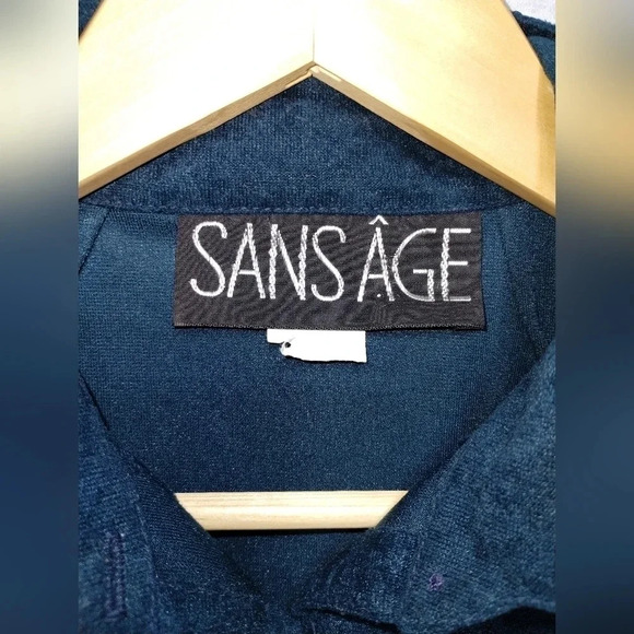 Sansâge‎ Midi Dress 70's Emerald Green size 12 Button Down Long Sleeve Vintage - Picture 4 of 11